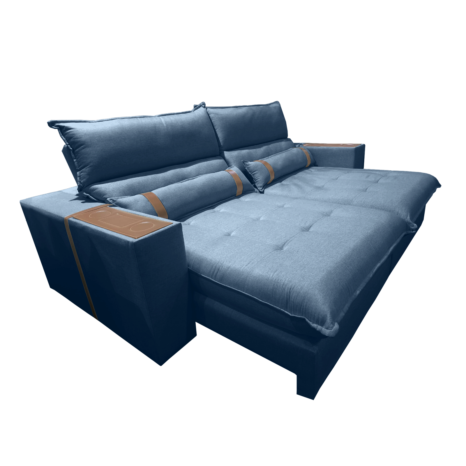 Sofá Retrátil e Reclinável Ravello 2,50 m Linho Azul 11 - INNOVE ESTOFADOS - Imagem 2