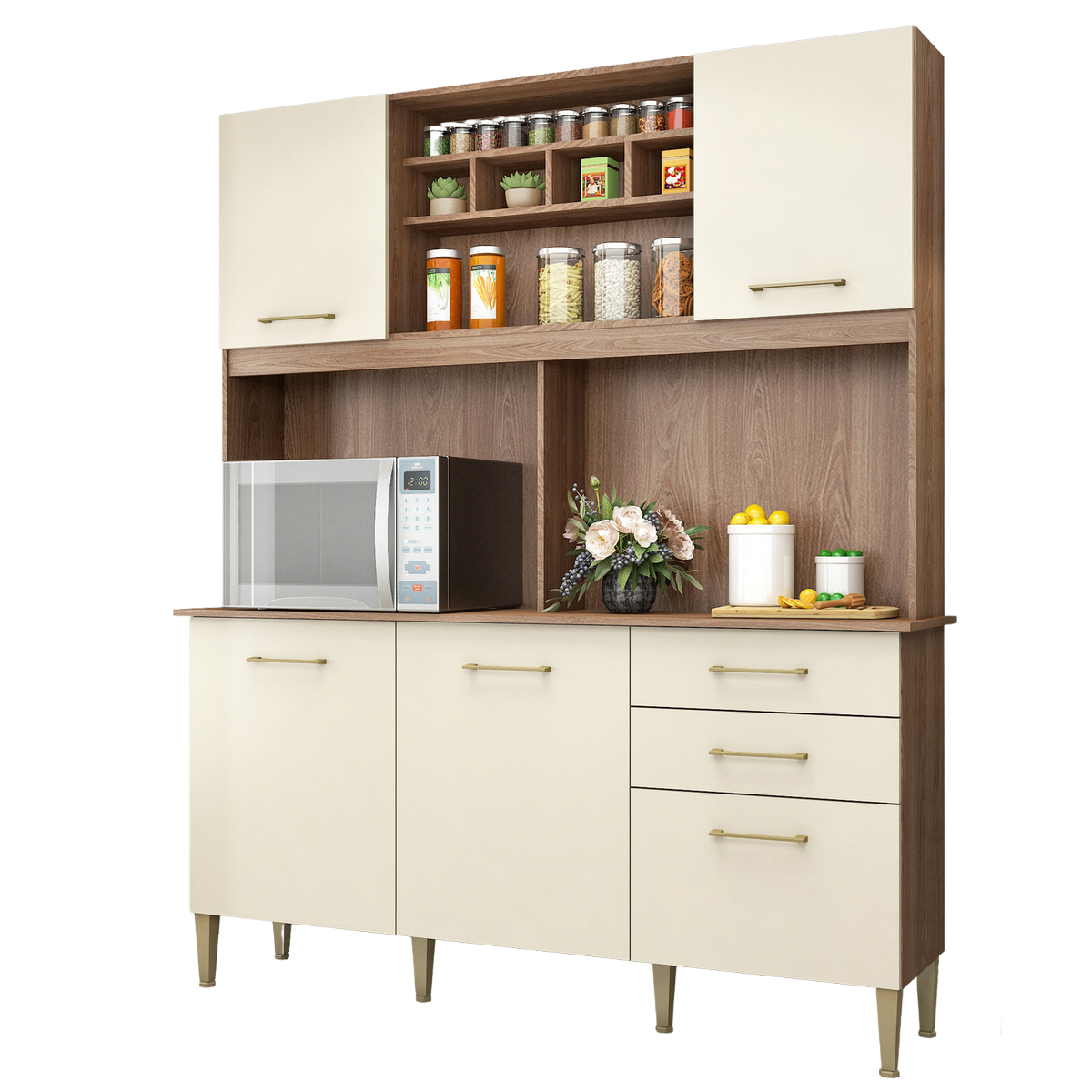 Kit Cozinha Alice/Laura C303 1,62 m Manchester/Champagne - FELLICCI - Imagem 2