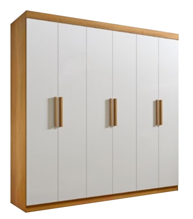 Guarda-Roupa 6 Portas Colibri 2,06 m Cinamono/Off White - D'DORO MÓVEIS - Imagem 2