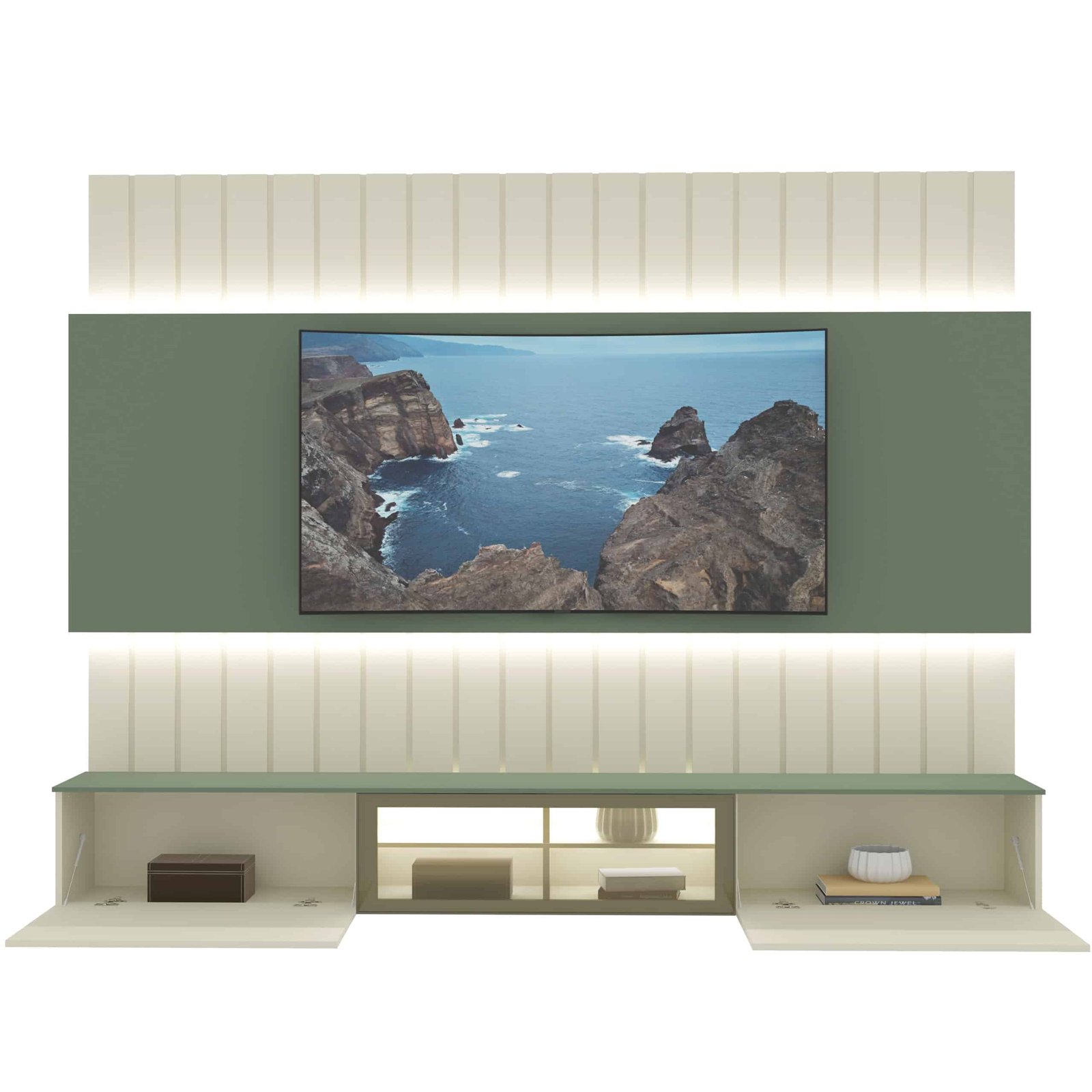 Home Suspenso até 85″ Soberano Reflecta 230 Off White/Verde Floresta – GELIUS - Imagem 3