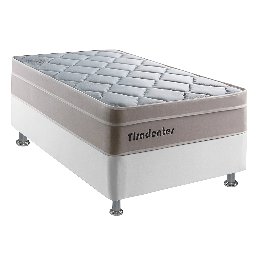 Colchão Solteiro Tiradentes D28 + Base Box Simples Corino Branco – COLCHOMINAS + ALTO NÍVEL CAMAS E COLCHÕES - Imagem 2