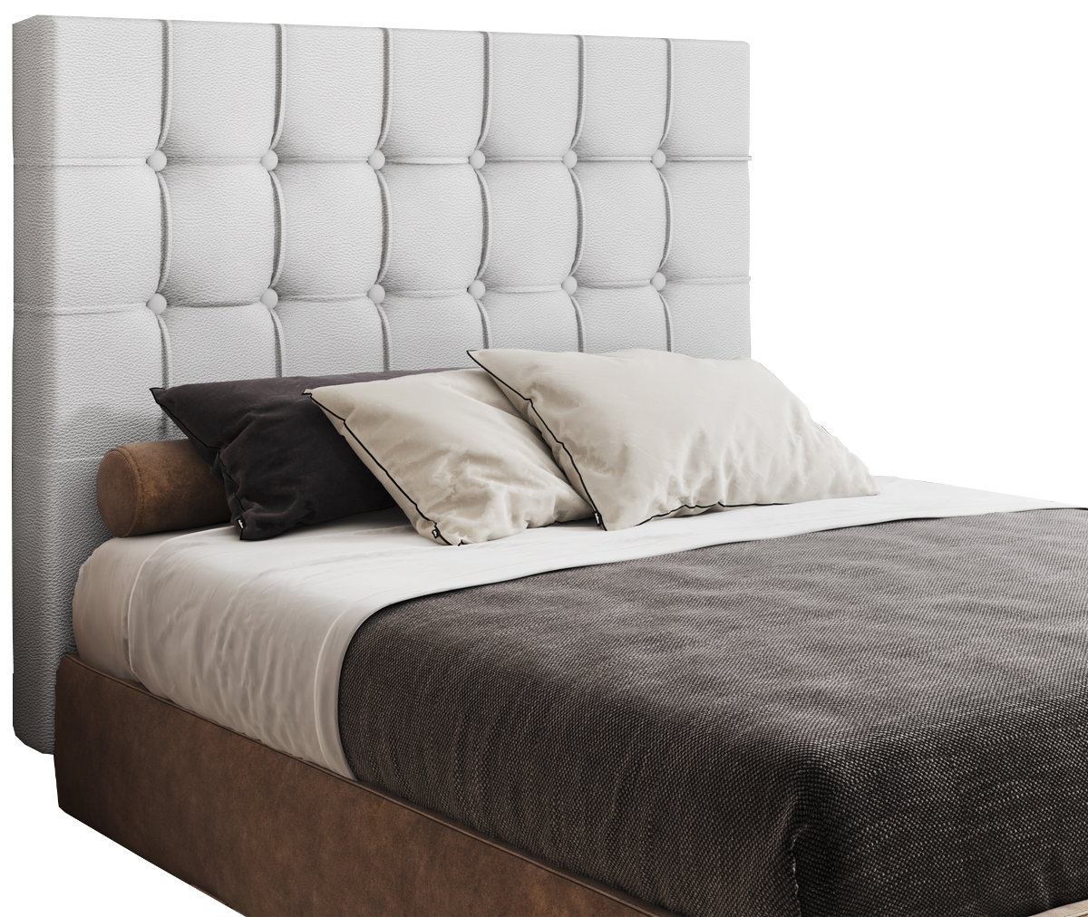 Cabeceira Casal Paris Corino Branco - L.S SILVA - Imagem 2