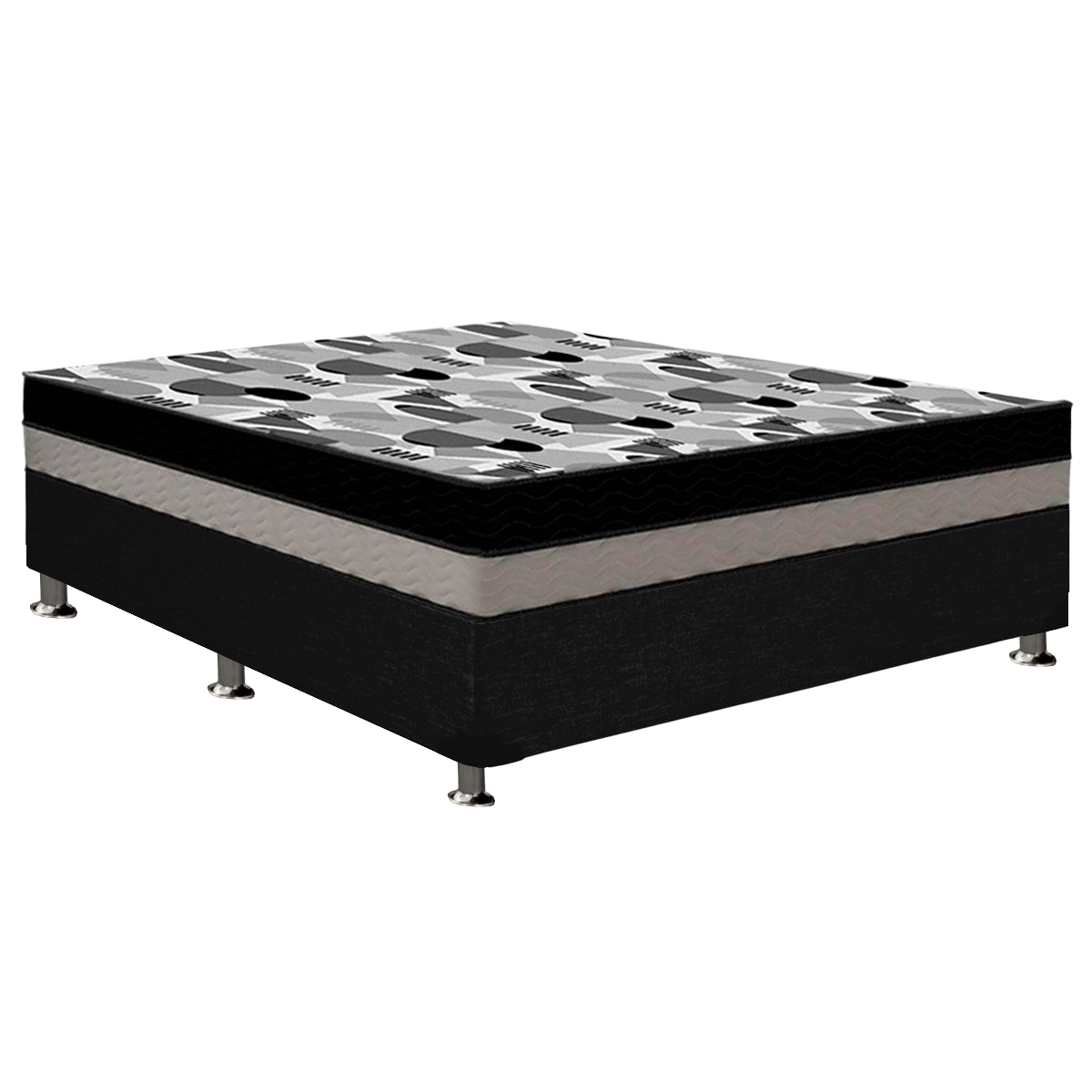 Colchão Casal ISO Dupla Face + Base Box Simples Corino Preto – ORTOBOM + BIOSTAR - Imagem 2