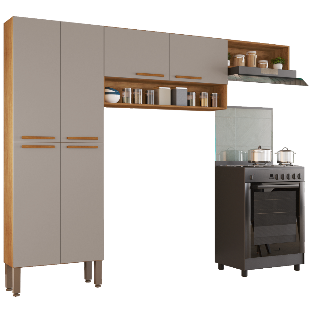 Cozinha 3 Peças Madri Cinamomo/Off White - SALLÊTO - Imagem 4