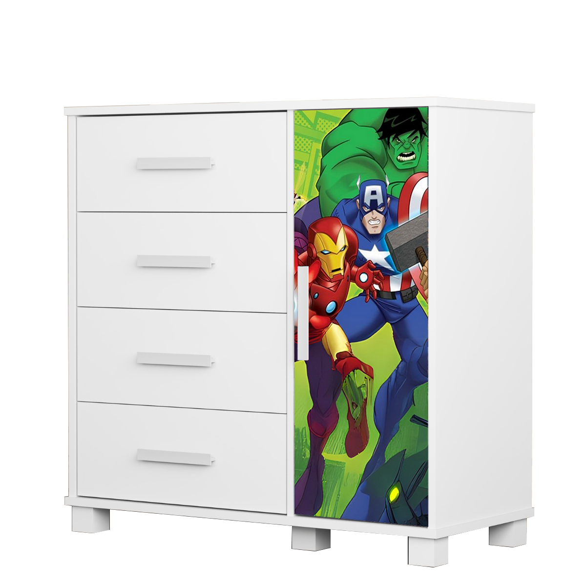 Cômoda 4 Gavetas com Sapateira Lívia (Menino) Vingadores 404188 - MADEC/VJ MÓVEIS - Imagem 2