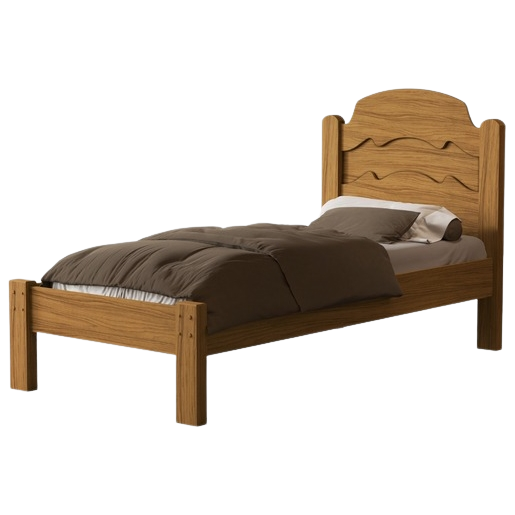 Cama Solteiro Íris Nature/Off White/Nature – MADEC/VJ MÓVEIS - Imagem 9