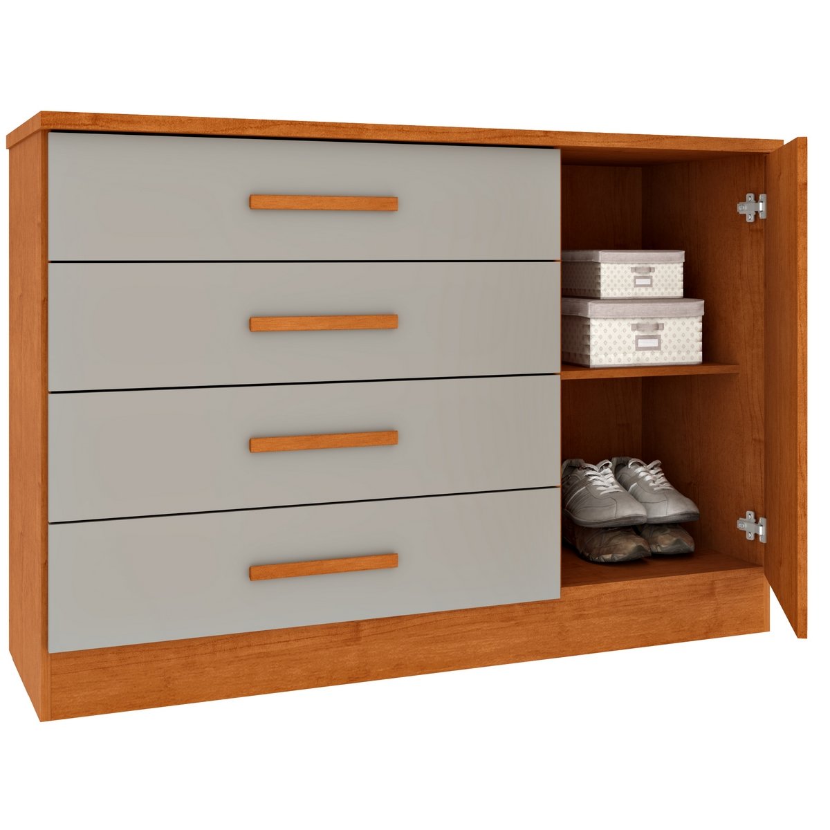 Cômoda Barcelona/Montserrat Ripado Cinamono/Off White - TCIL - Imagem 2