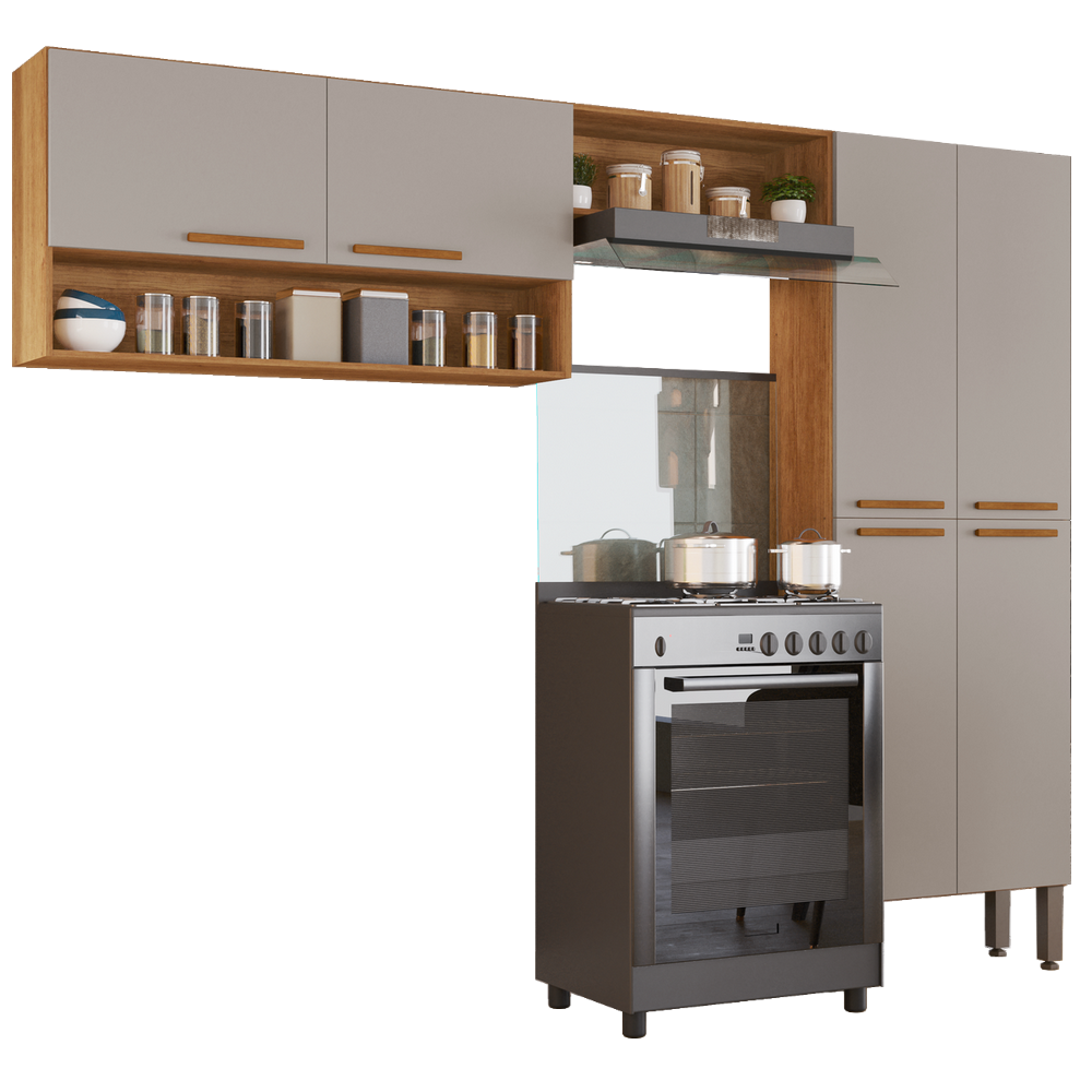 Cozinha 3 Peças Madri Cinamomo/Off White - SALLÊTO - Imagem 3