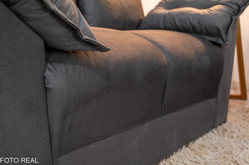 Sofá 3 e 2 lugares Petra Veludinho Cinza 605 - Imagem 7
