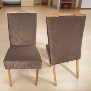 Kit 2 Cadeiras Priscila Imbuia Mel Veludo Marrom 1014 – CARVALHO DECOR