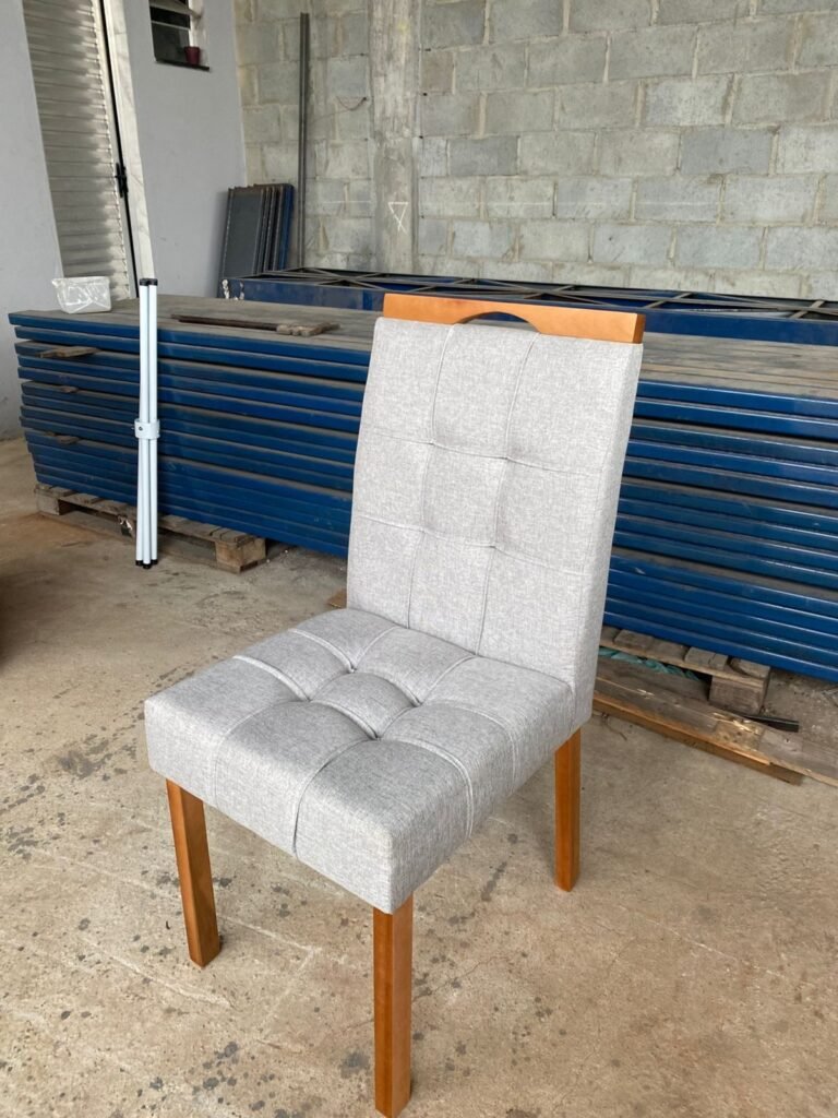 Mesa Alegra 120 Cinamomo com 4 Cadeiras Sophia Linho Cinza Prata 206 – JCM MOVELARIA + WM DECOR - Imagem 2