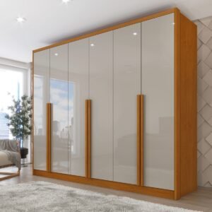 Guarda-Roupa 6 Portas Realeza/Esplendor 2,74 m Cinamono/Off White - TCIL