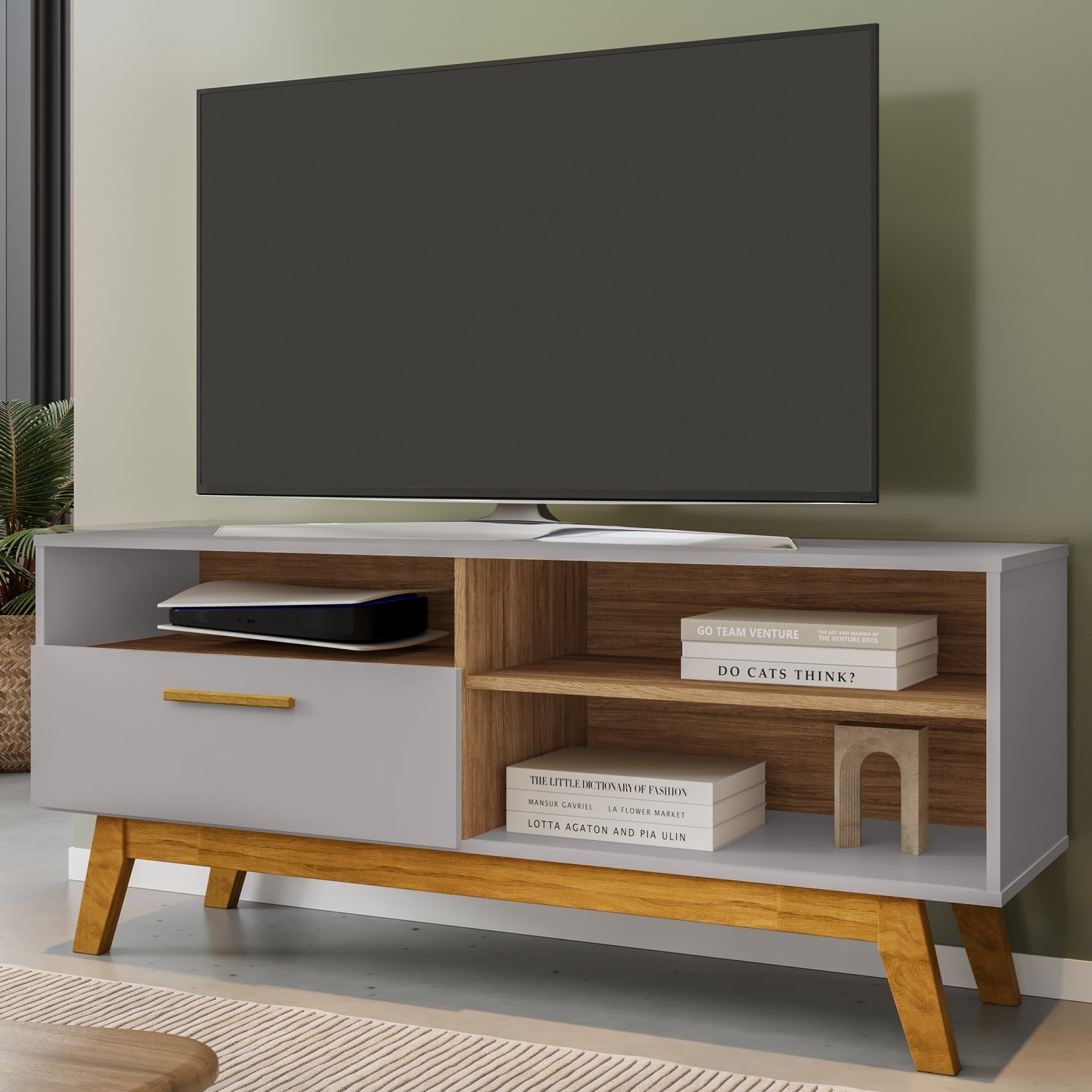 Rack até 55" Paládio Off White/Cinamomo – BECHARA