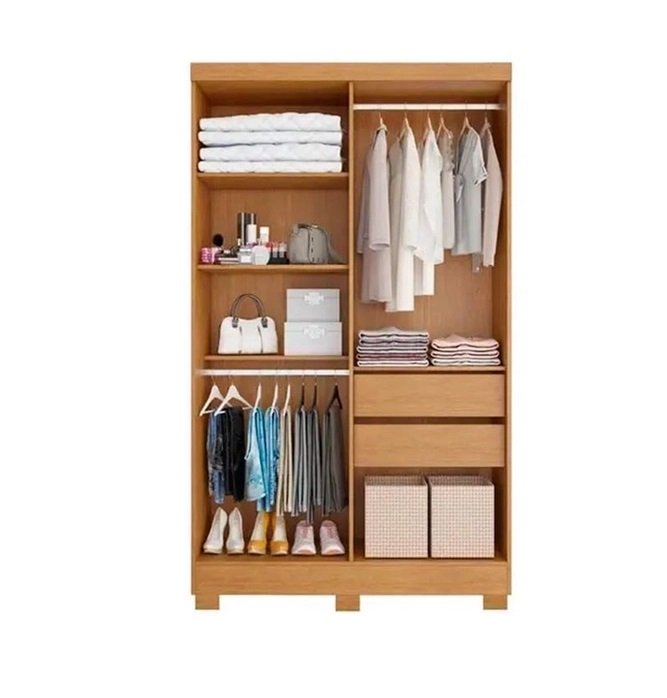 Guarda-Roupa 4 Portas Sergipe 1,20 m Nature/Off White - BIANCHI - Imagem 3