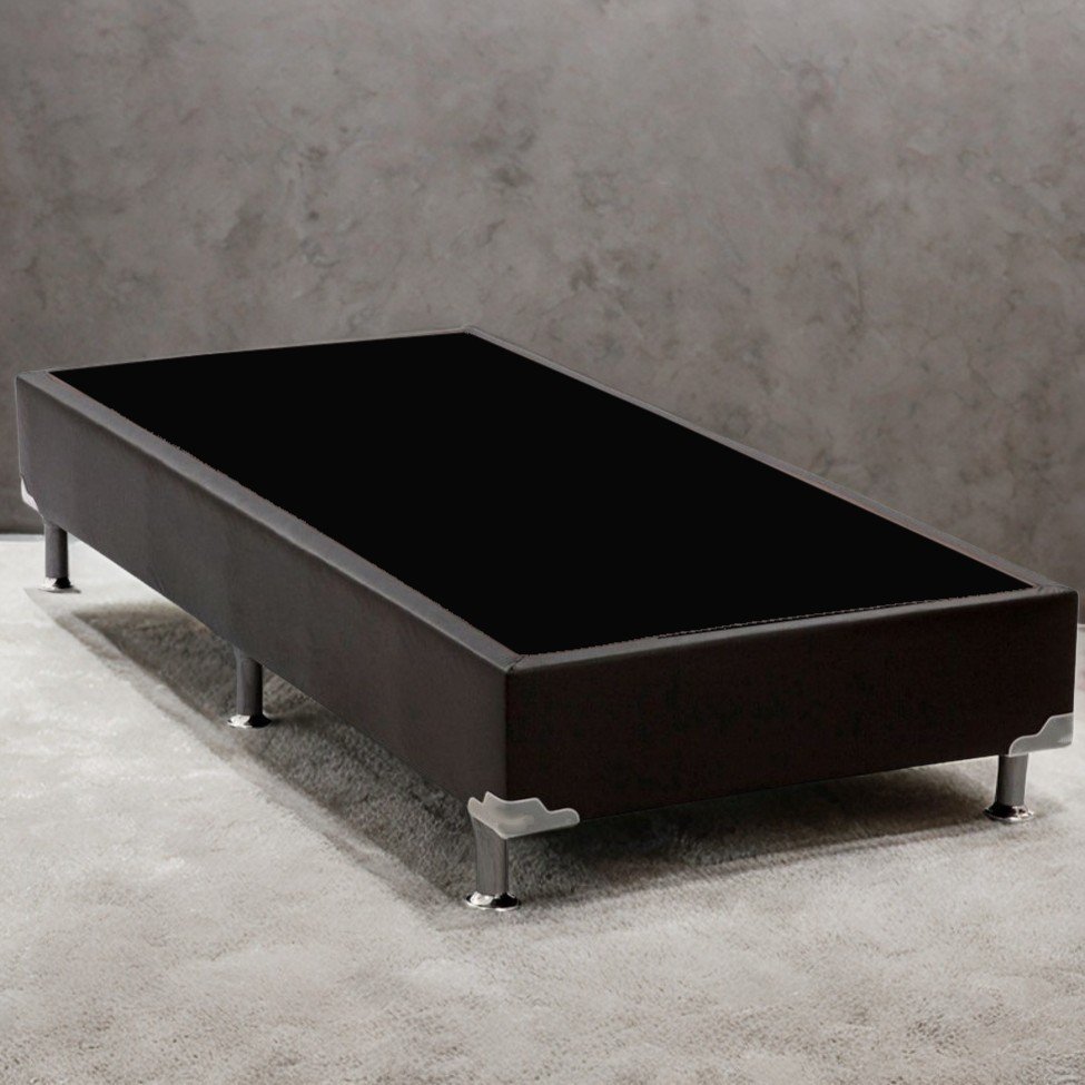 Base Box Solteiro Simples Corino Preto – ALTO NÍVEL CAMAS E COLCHÕES