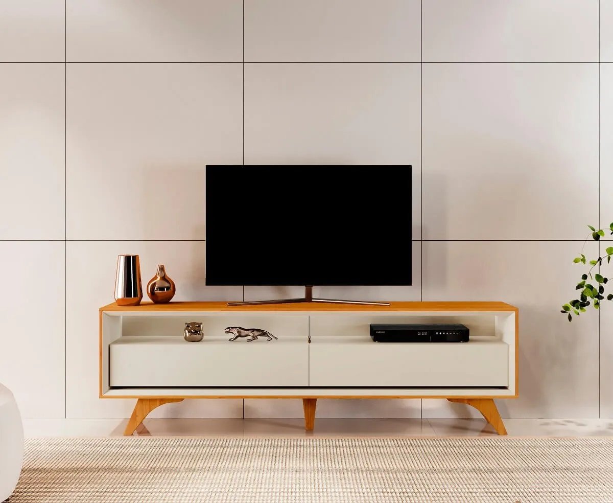 Rack até 75" Viena Naturale/Off White - MAVAULAR - Imagem 2