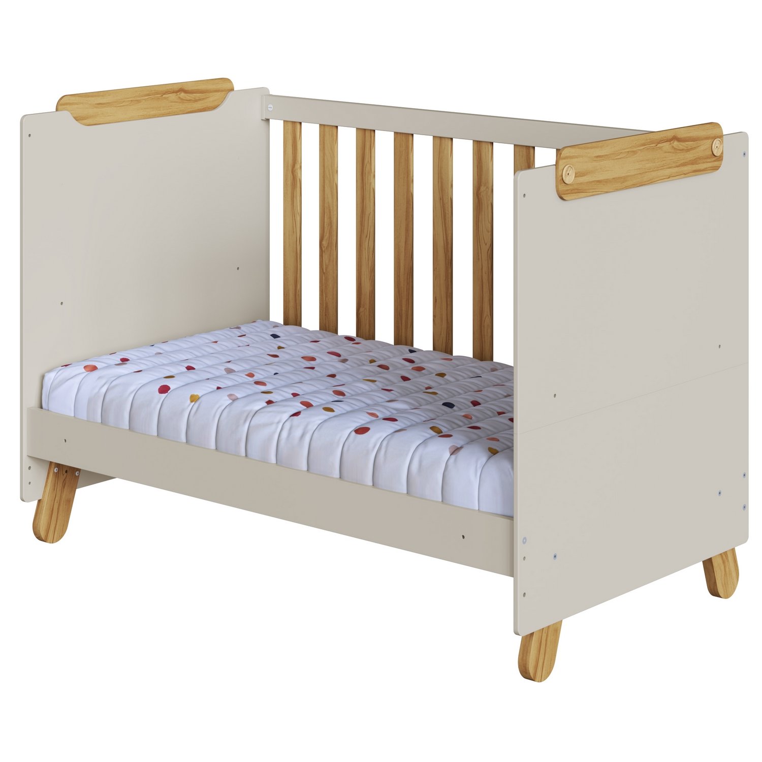 Berço Americano Pingo Off White/Amêndoa - PEROBA MÓVEIS - Imagem 4