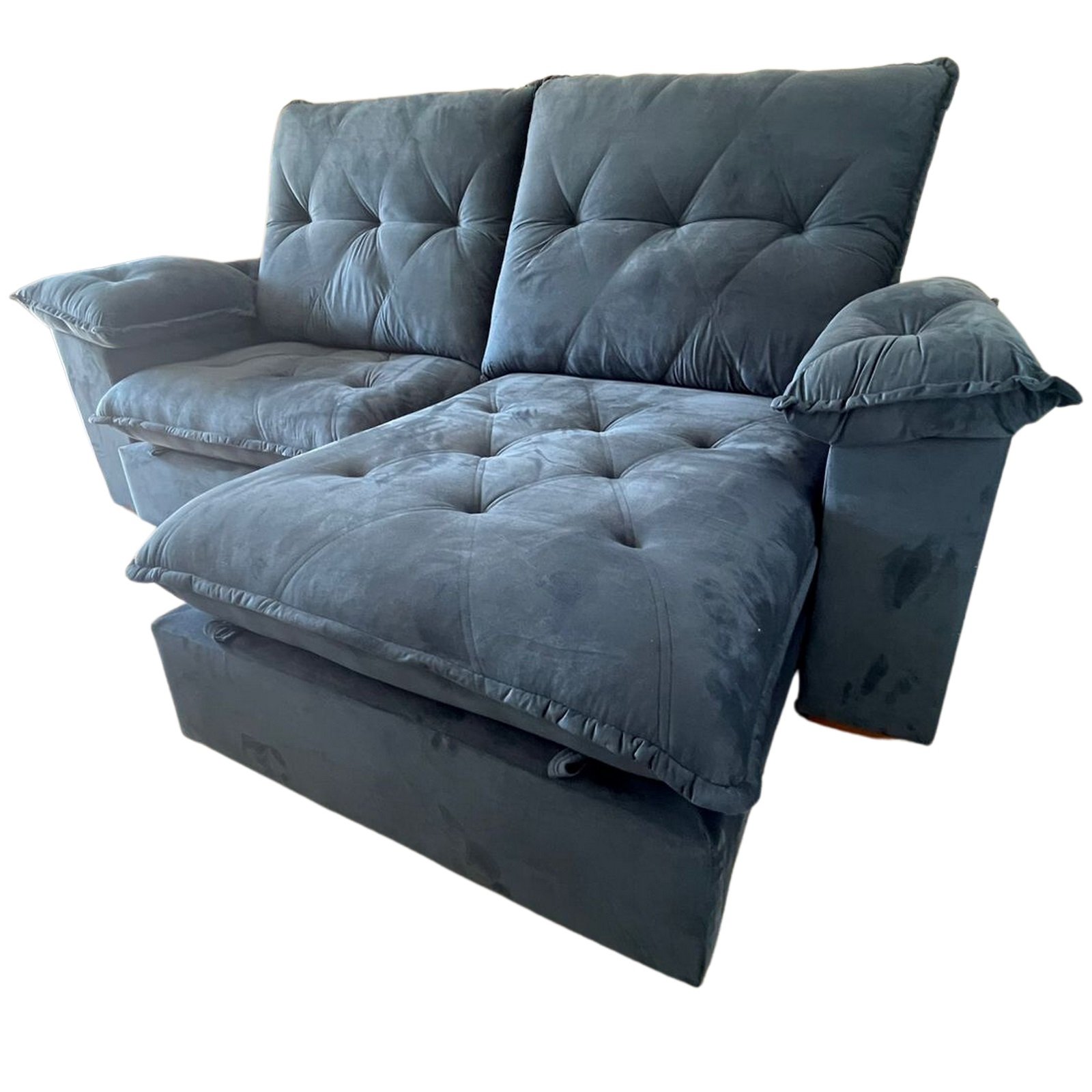 Sofá Retrátil e Reclinável Corvette 2,90 m Azul - D'VITRINE ESTOFADOS(PROMOÇÃO) - Imagem 2
