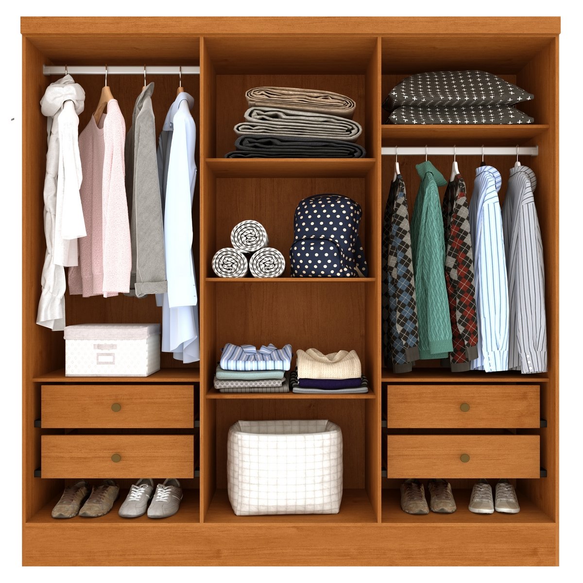 Guarda-Roupa 6 Portas Bariloche/Equador 1,80 m Cinamono/Off White - TCIL - Imagem 2