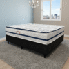 Colchão Casal Blue D33 + Base Box Simples Corino Preto – PAROPAS + ALTO NÍVEL CAMAS E COLCHÕES