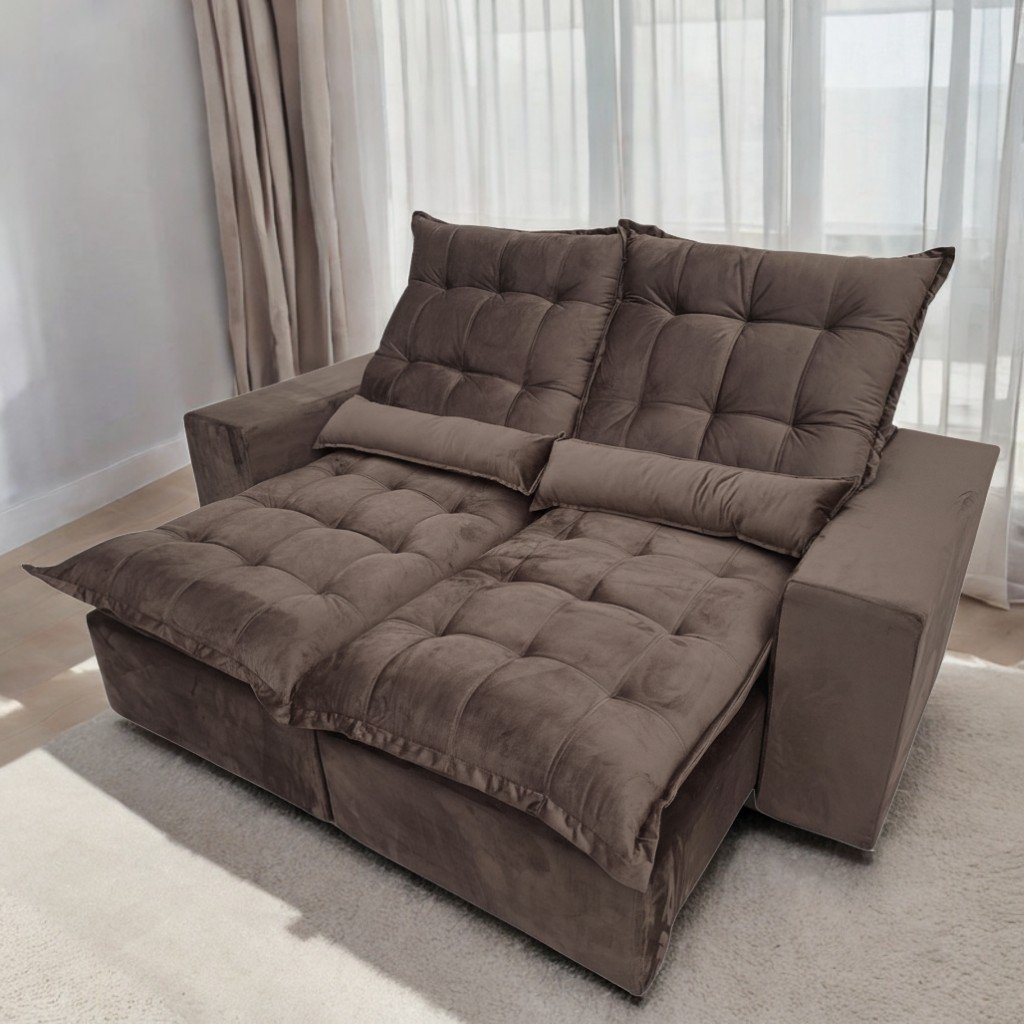 Sofá Retrátil e Reclinável Porto Belo/Kauã 1,80 m Marrom - IMPÉRIO ESTOFADOS(PROMOÇÃO)