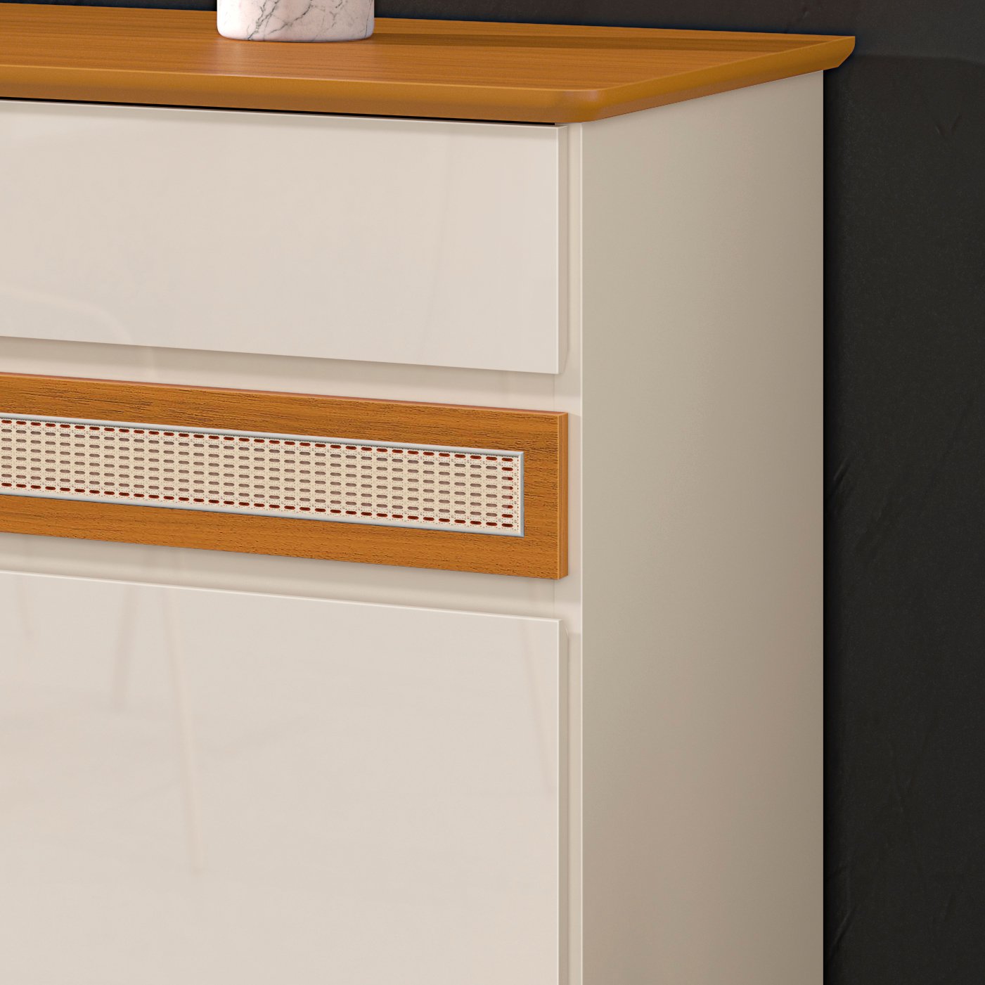 Buffet 4 Portas Açores Off White/Cedro - EDN MÓVEIS - Imagem 5