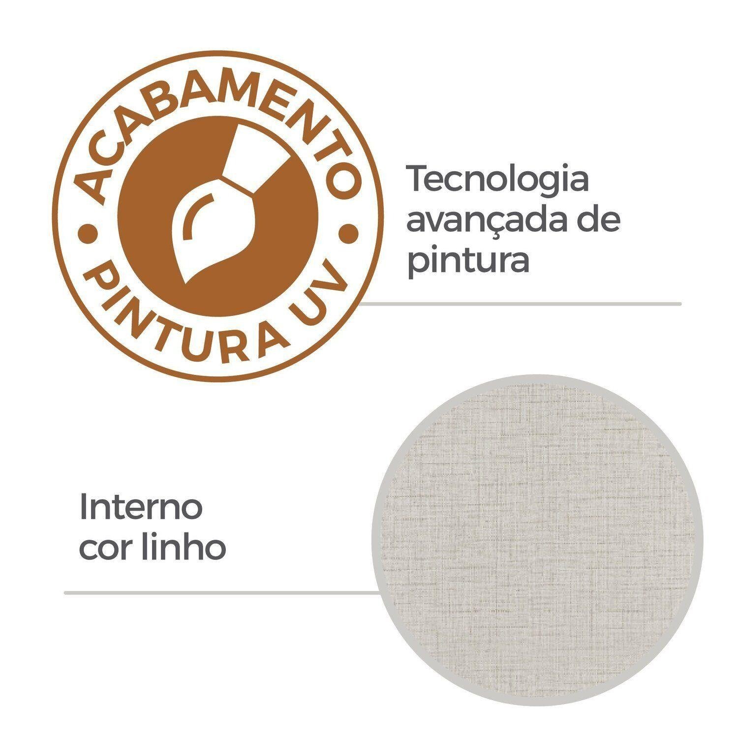 Guarda-Roupa 3 Portas Toronto RP1930 2,00 m Cinamomo/Off White/Cinamomo - FELLICCI - Imagem 11