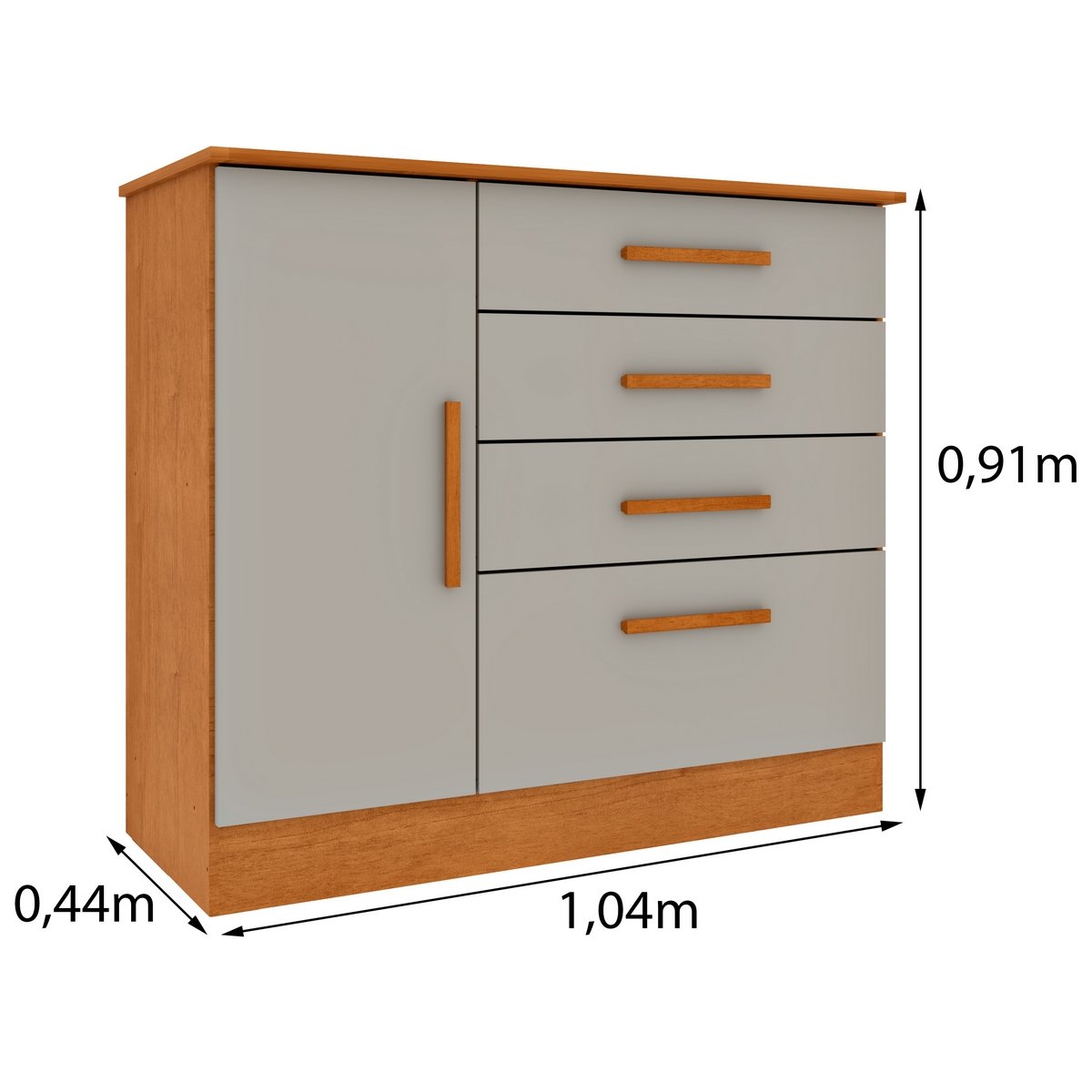 Cômoda 4 Gavetas com Sapateira Chicago/Berlim Cinamono/Off White - TCIL - Imagem 5