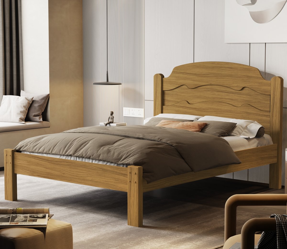 Cama Casal/Viúva Íris Nature/Off White/Nature – MADEC/VJ MÓVEIS - Imagem 3