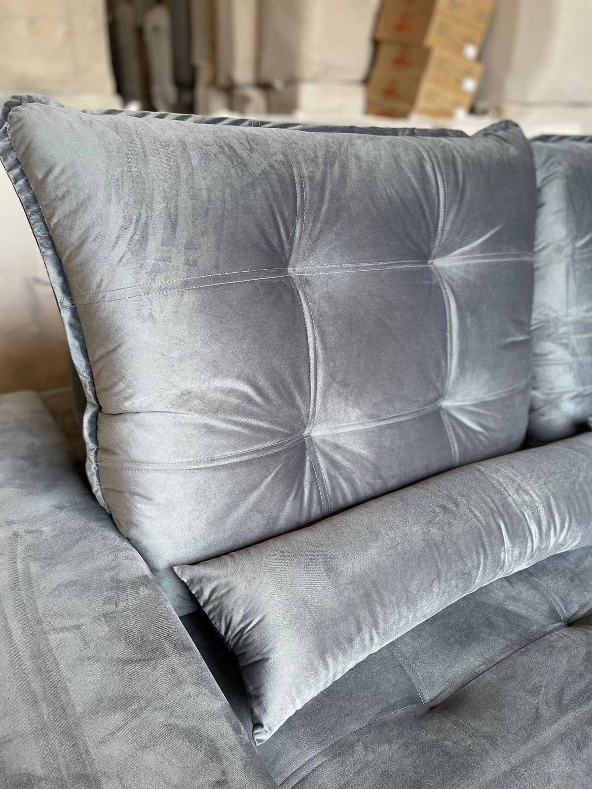 Sofá Retrátil e Reclinável Malu 2,90 m Cinza Grafite – D’VITRINE ESTOFADOS - Imagem 7