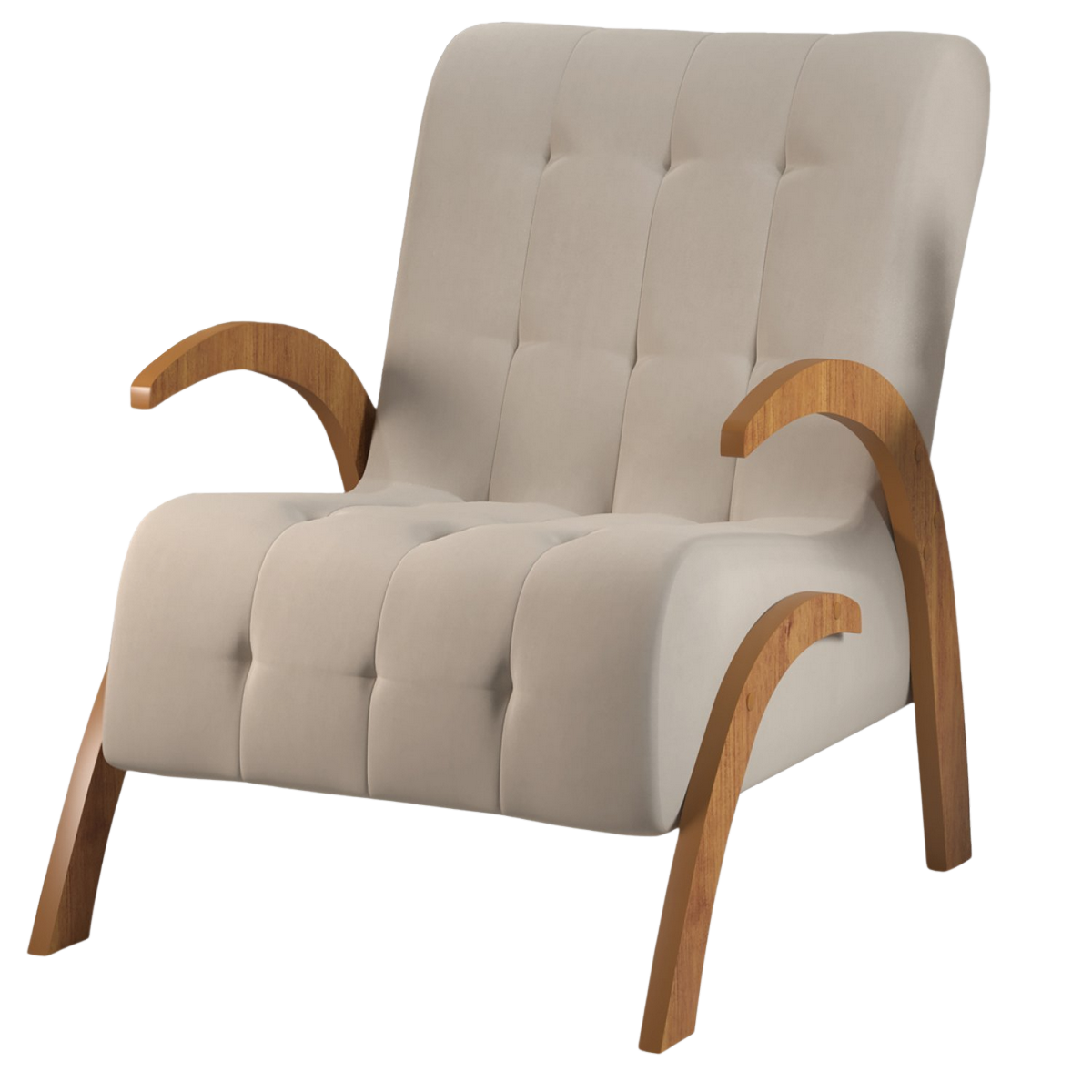 Poltrona Martha/Flower Mel/Veludo Marfim - VIERO MÓVEIS - Imagem 2