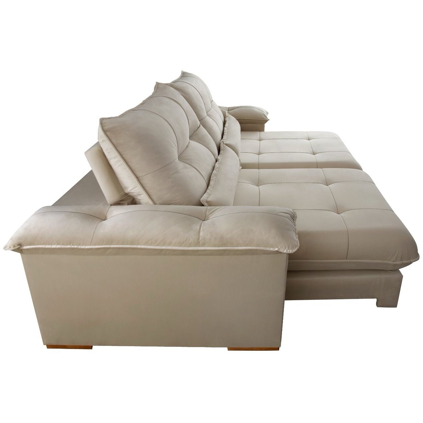 Sofá Retrátil e Reclinável Qatar 2,00 m Veludo Marfim B015 – TREVO ESTOFADOS - Imagem 3