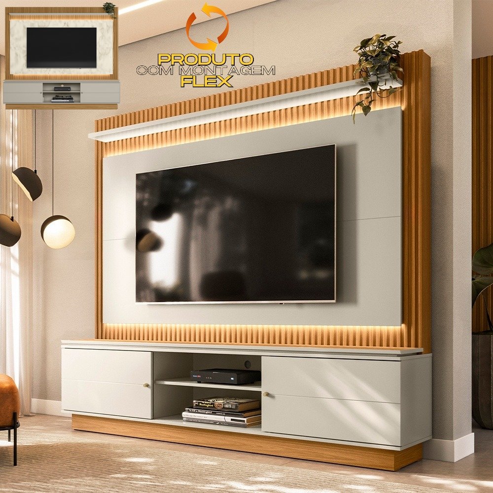 Home até 75" Guararapes Nature/Off White - LINEA BRASIL - Imagem 11