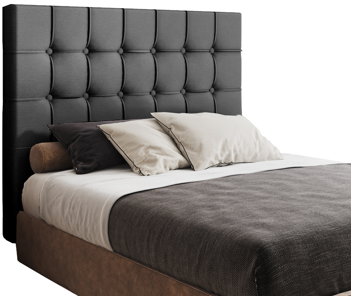 Cabeceira Casal Paris Corino Preto - L.S SILVA - Imagem 2