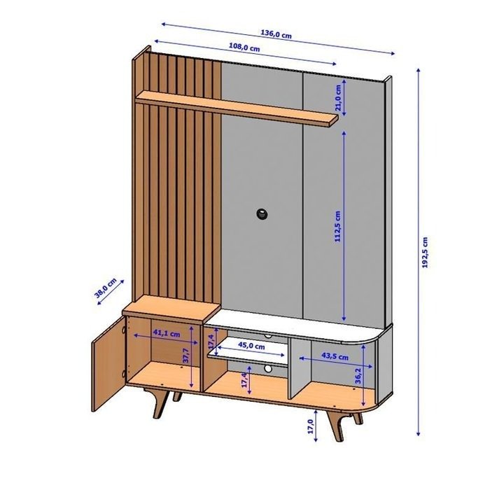 Home até 55" Corumbau Naturale/Off White - BECHARA - Imagem 2