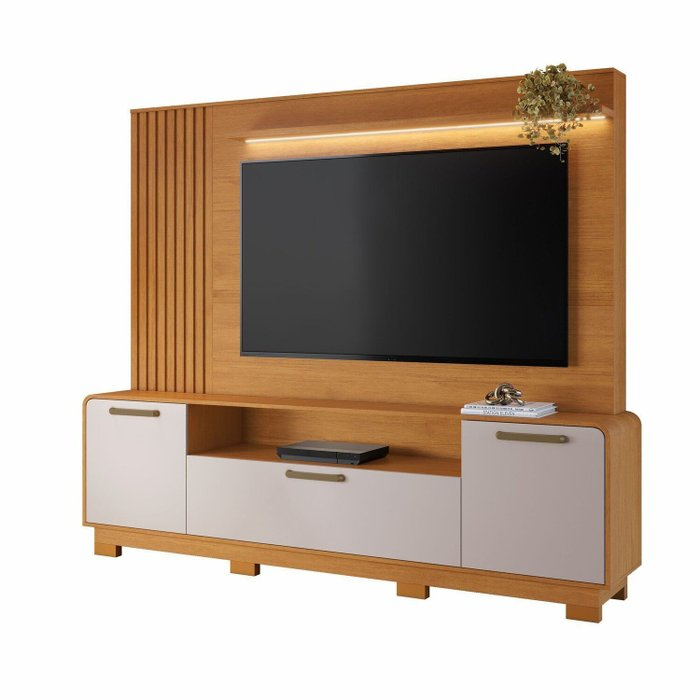 Home até 65" Apego Cinamono/Off White - JCM MOVELARIA - Imagem 8