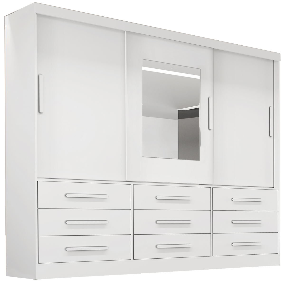 Guarda-Roupa 3 Portas(Sem Pés)Athenas 1,80 m Branco - BIANCHI - Imagem 3