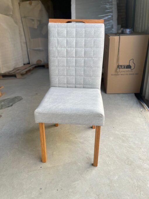 Mesa Salinas/Helô/Los Angeles 120 Cinamomo/Off White com Cadeiras Pandora 01 Veludo Cinza Prata 127 – CEL MÓVEIS + CAR - Imagem 2