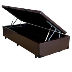 Base Box Solteiro Baú Corino Marrom – BIOSTAR
