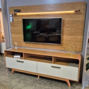 Painel até 70″ Cristal Cinamono + Rack Cristal Cinamono/Off White – JCM MOVELARIA