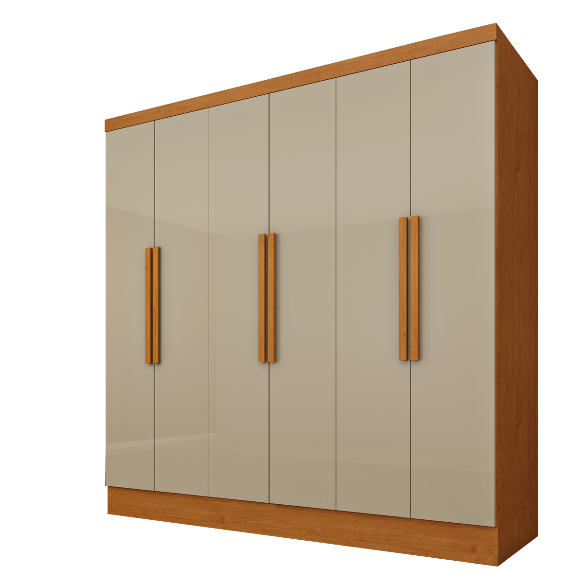 Guarda-Roupa 6 Portas Bariloche/Equador 1,80 m Cinamono/Off White - TCIL - Imagem 4