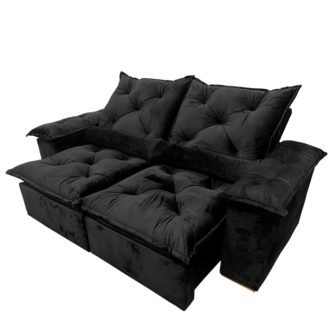 Sofá Retrátil e Reclinável Grécia 2,00 m Preto - QUINE ESTOFADOS - Imagem 2