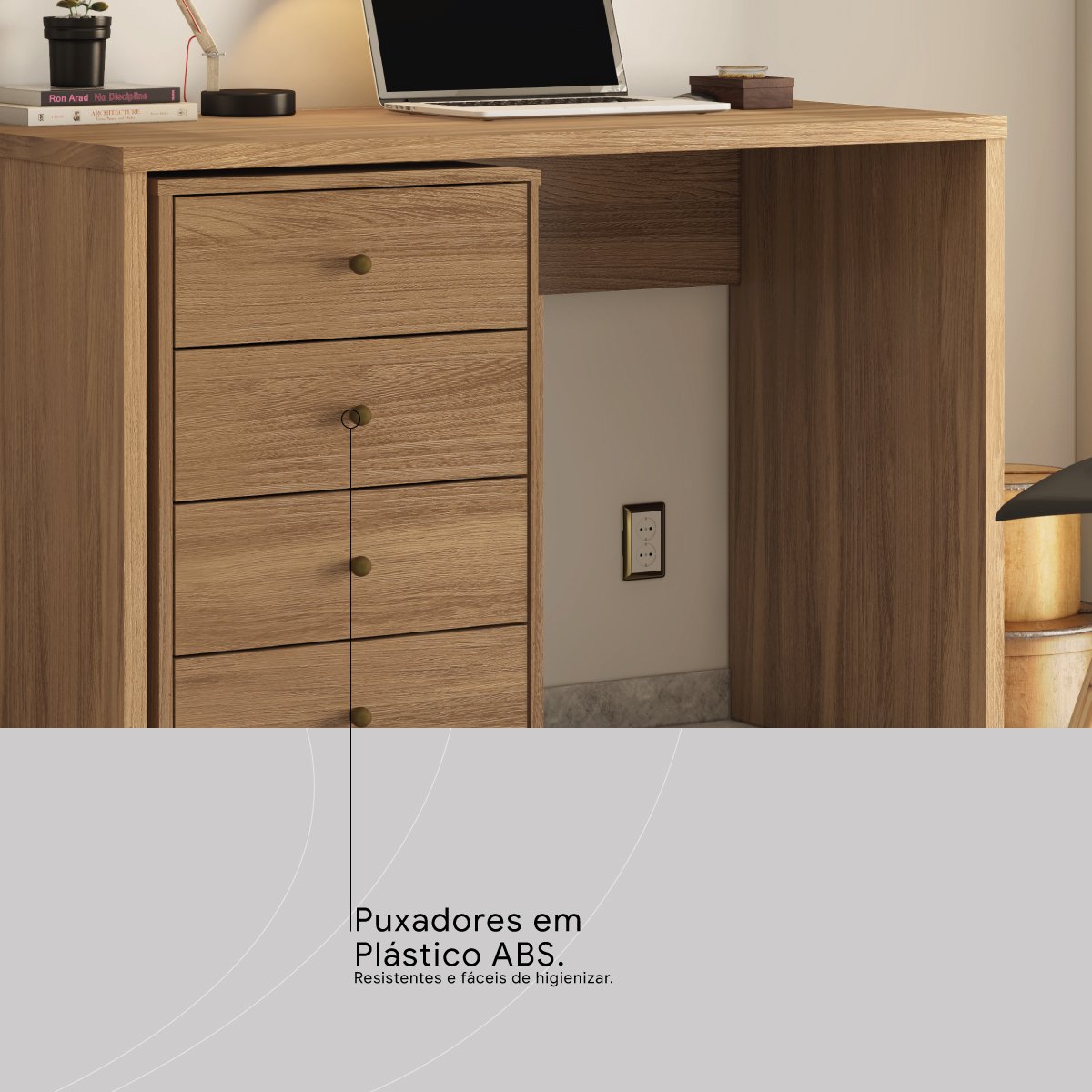 Gaveteiro Office Presence Amêndola Touch – DEMÓBILE - Imagem 3