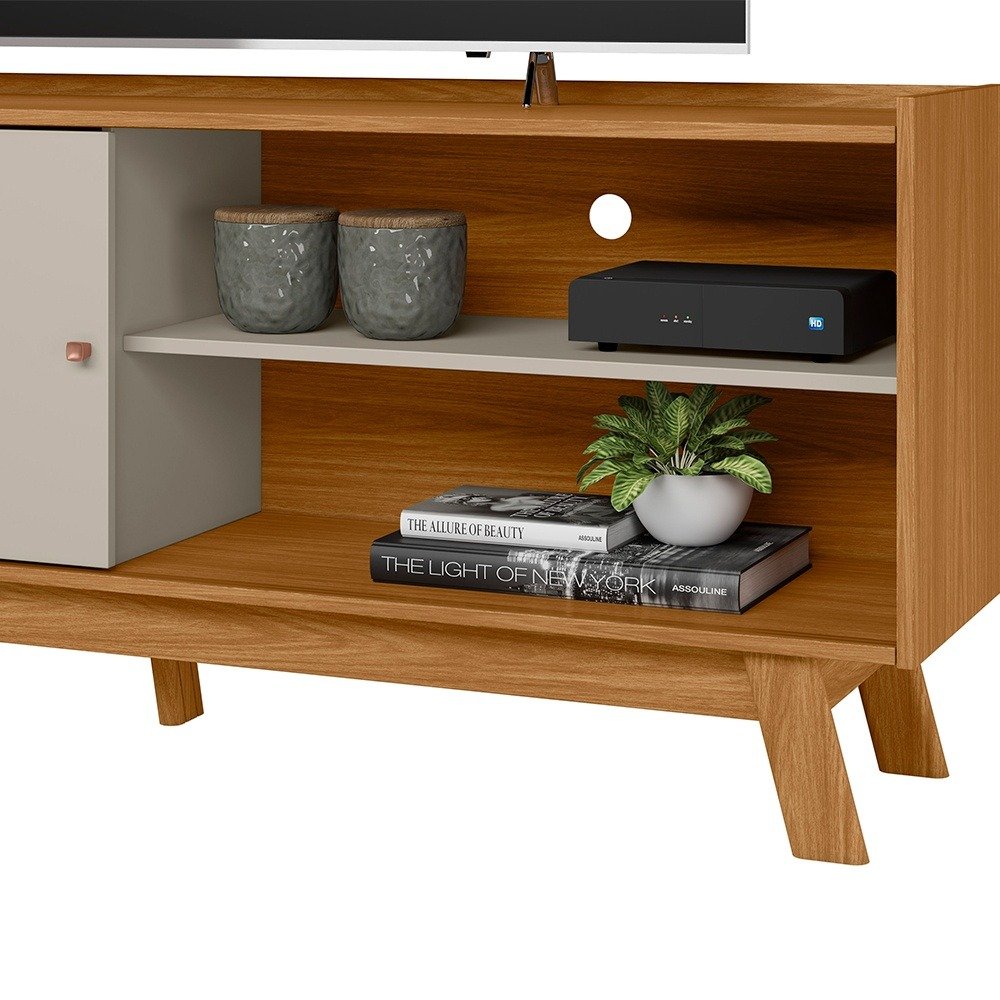 Rack até 65" Aurum Nature/Off White - LINEA BRASIL - Imagem 3