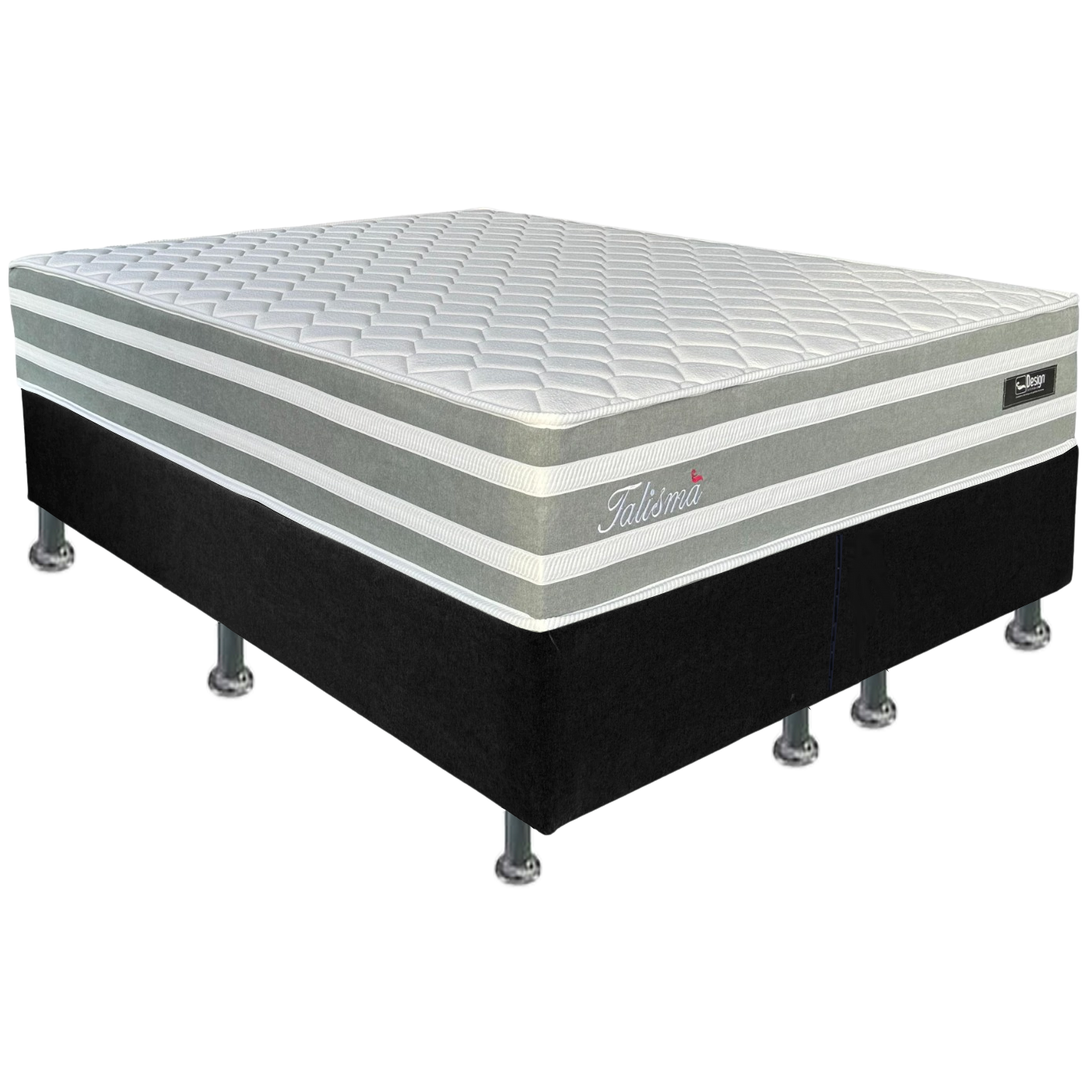 Colchão Queen Talismã D28 + Base Box Simples Corino Preto – DESIGN COLCHÕES + ALTO NÍVEL CAMAS E COLCHÕES - Imagem 2