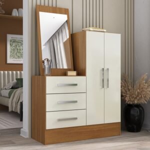 Cômoda 3 Gavetas 2 Portas Dunas 51CO2326 Cinamomo/Off White - RODIAL MÓVEIS