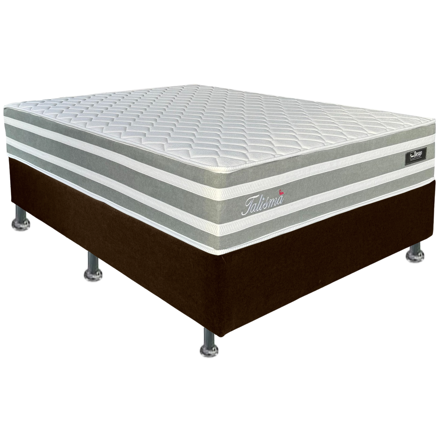Colchão Casal Talismã D28 + Base Box Simples Corino Marrom – DESIGN COLCHÕES + ALTO NÍVEL CAMAS E COLCHÕES - Imagem 2