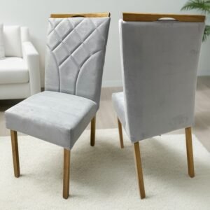 Kit 2 Cadeiras Stella Mel Naturale Prata – CLEFATOS DECOR