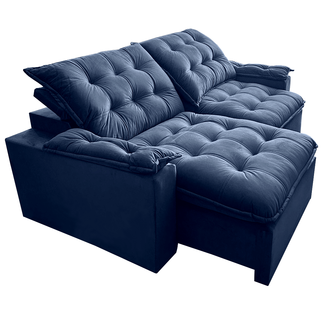 Sofá Retrátil e Reclinável Alaska 2,40 m Azul - MONTANO ESTOFADOS(PROMOÇÃO) - Imagem 6