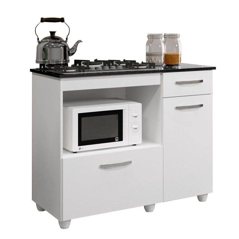 Balcão para Cooktop 4 Bocas Violeta Branco - KAIKI MÓVEIS - Imagem 2